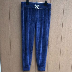 Navy blue velour sweatpants